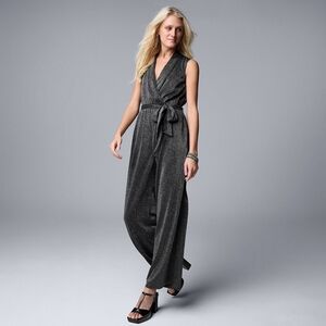 Simply Vera Wang Wide Leg Sparkly Jumpsuit